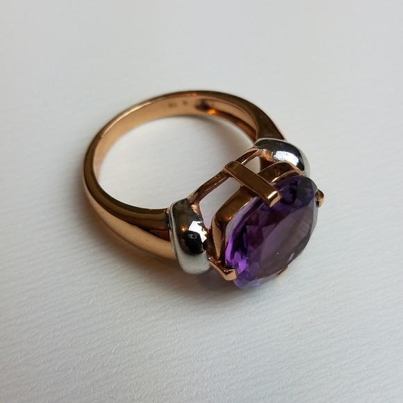 Purple gold plated over brass ring costume Jewelry - Picture 4 of 7